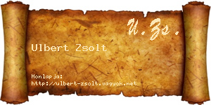 Ulbert Zsolt névjegykártya