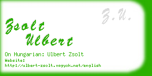 zsolt ulbert business card